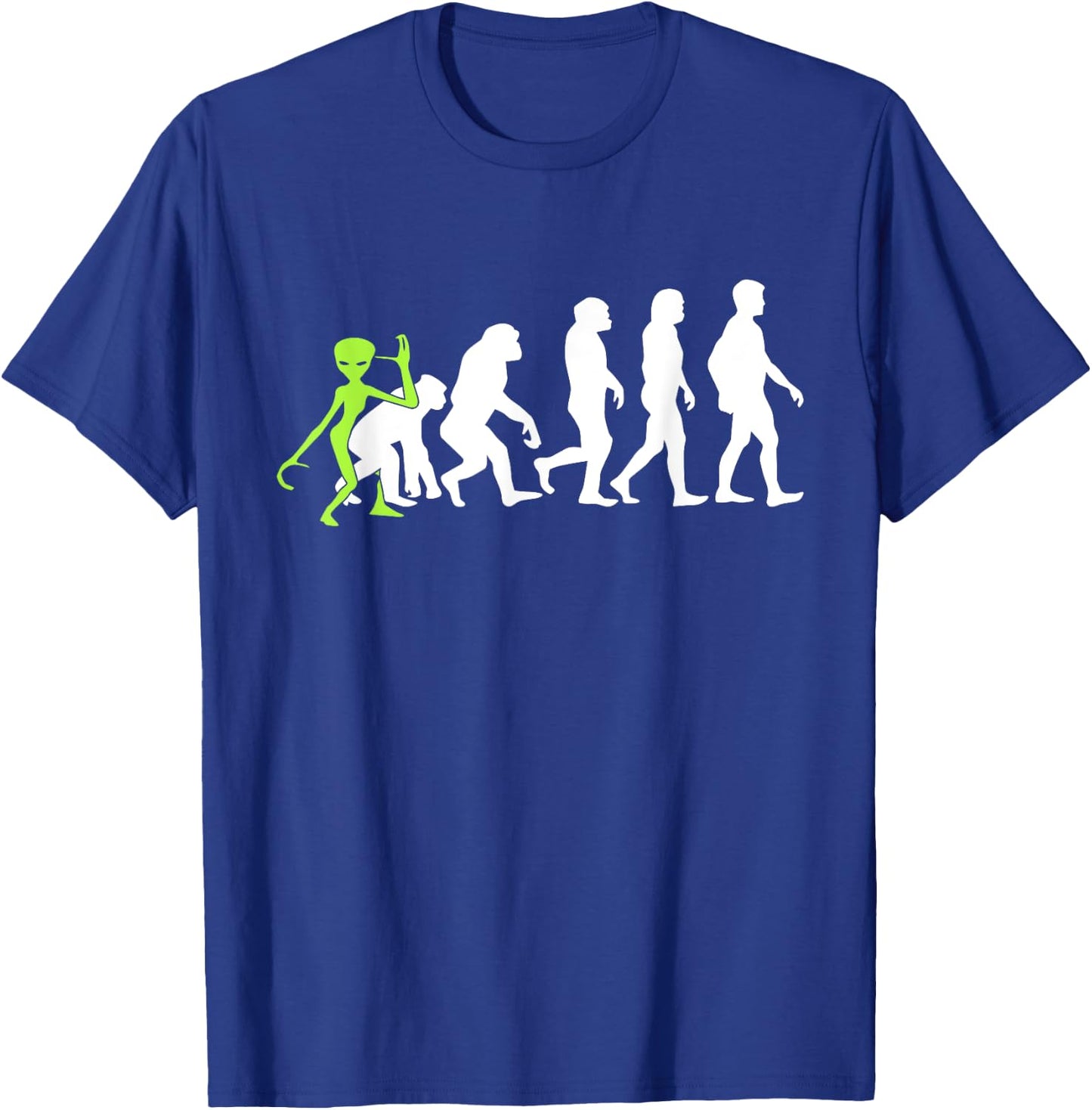 ALIENATIONS: Human Evolution Alien Graphic T-Shirt - T-Shirt | Royal