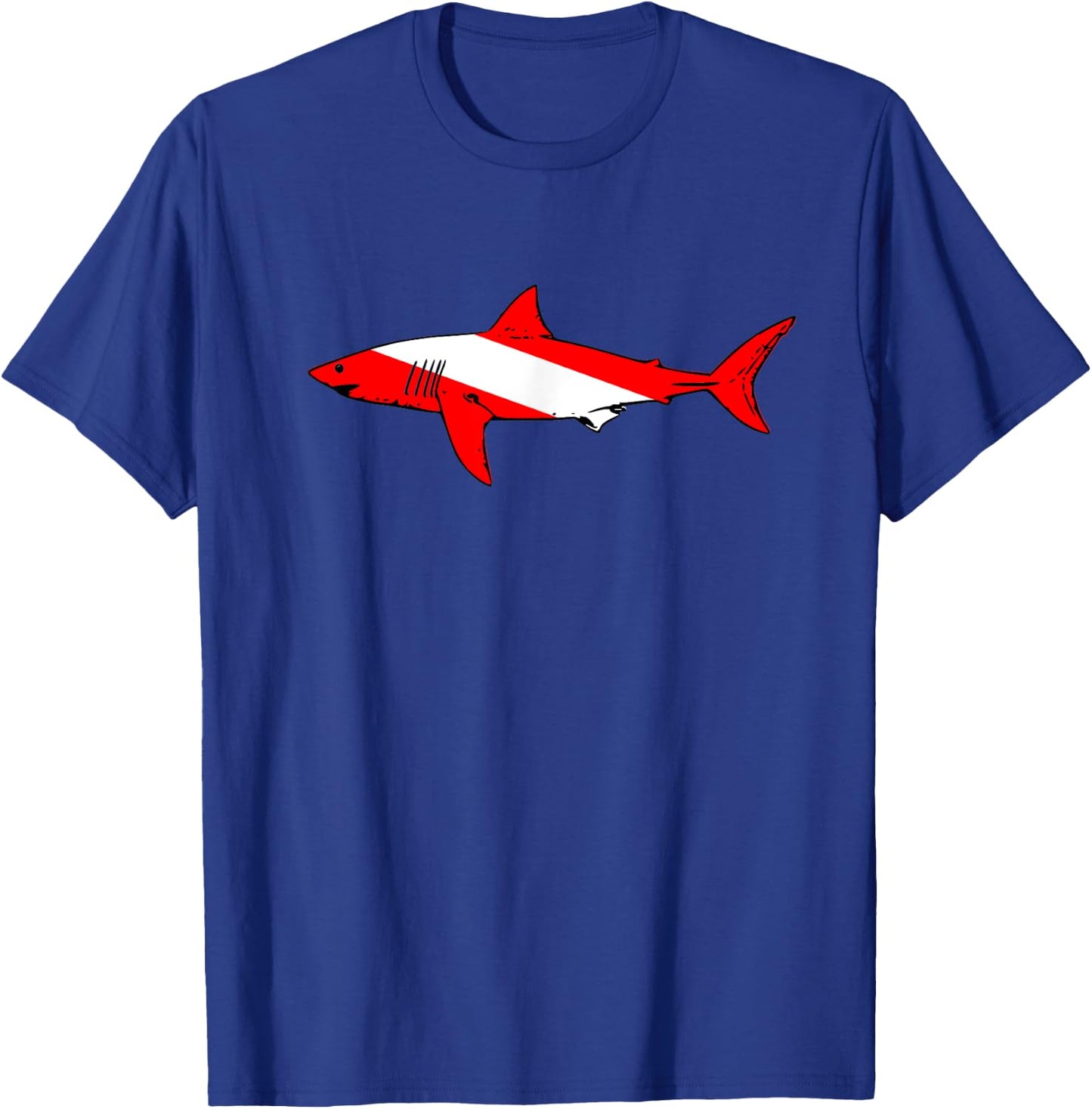 DIVE Shark Diver Down Flag Scuba Diving Graphic T-Shirt - T-Shirt | Royal