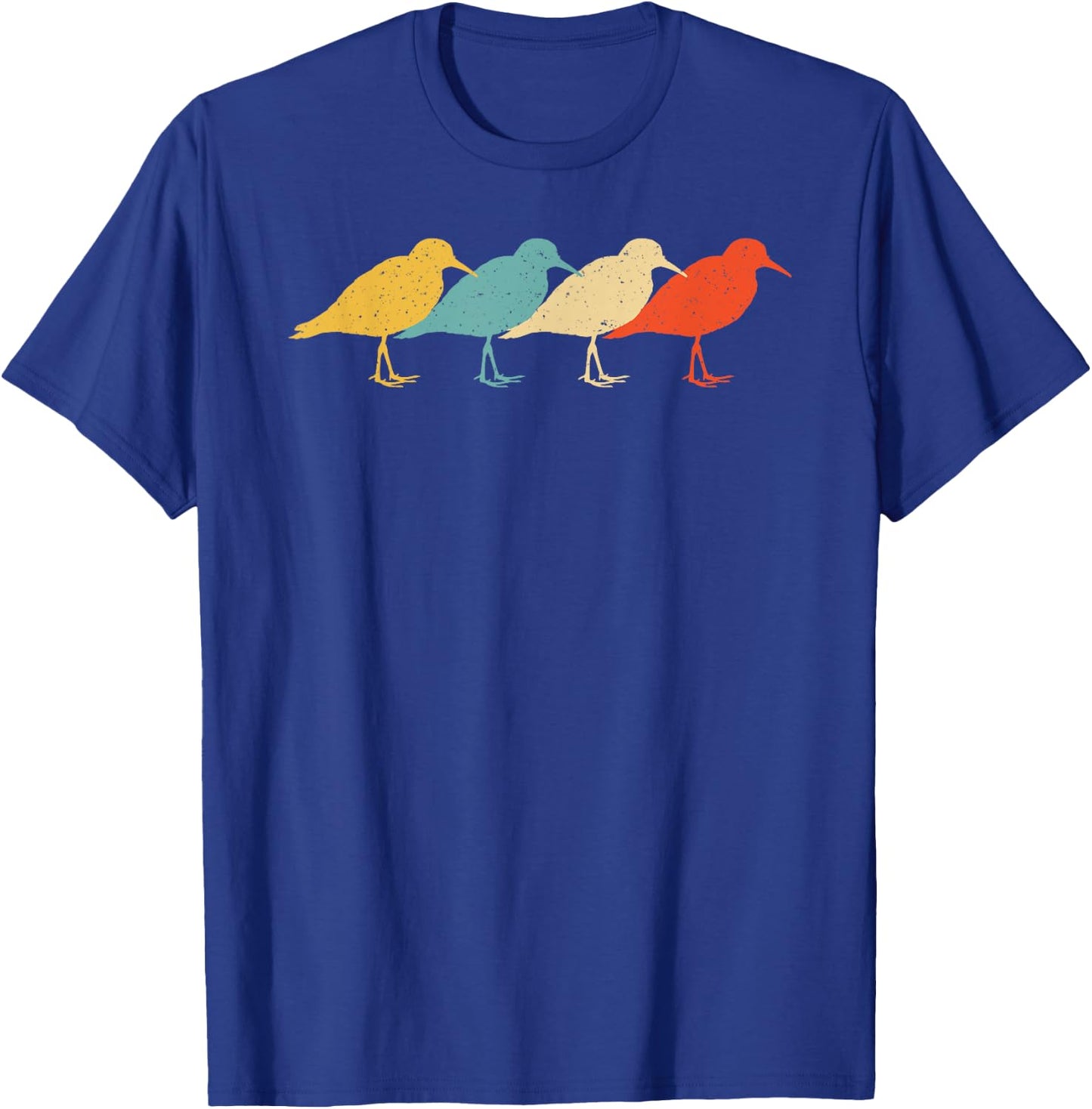 Dunlin Vintage Retro Sandpiper Bird Wader Lover 60s 70s Gift T-Shirt - T-Shirt | Royal