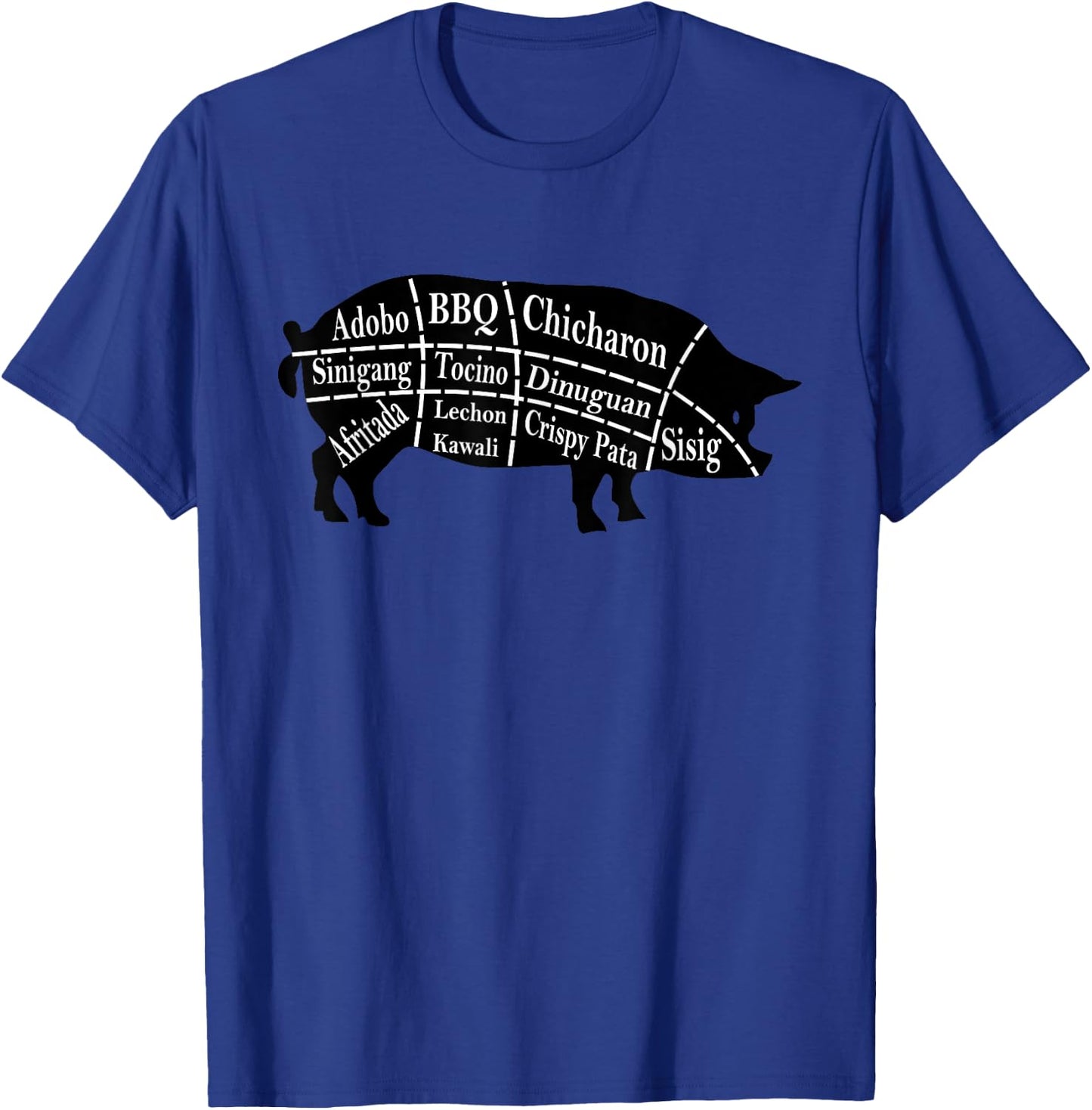 Pig Parts Filipino Food BBQ Pinoy Adobo Funny Pork T-Shirt - T-Shirt | Royal