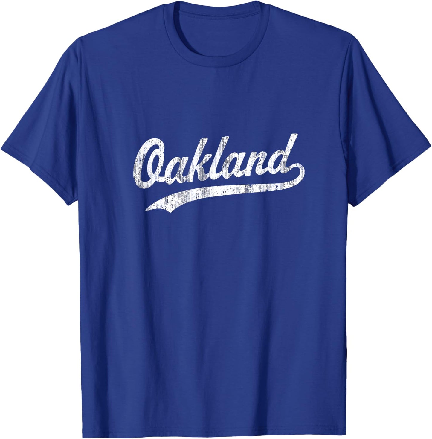 Oakland CA Vintage Baseball Sports Script T-Shirt - T-Shirt | Royal