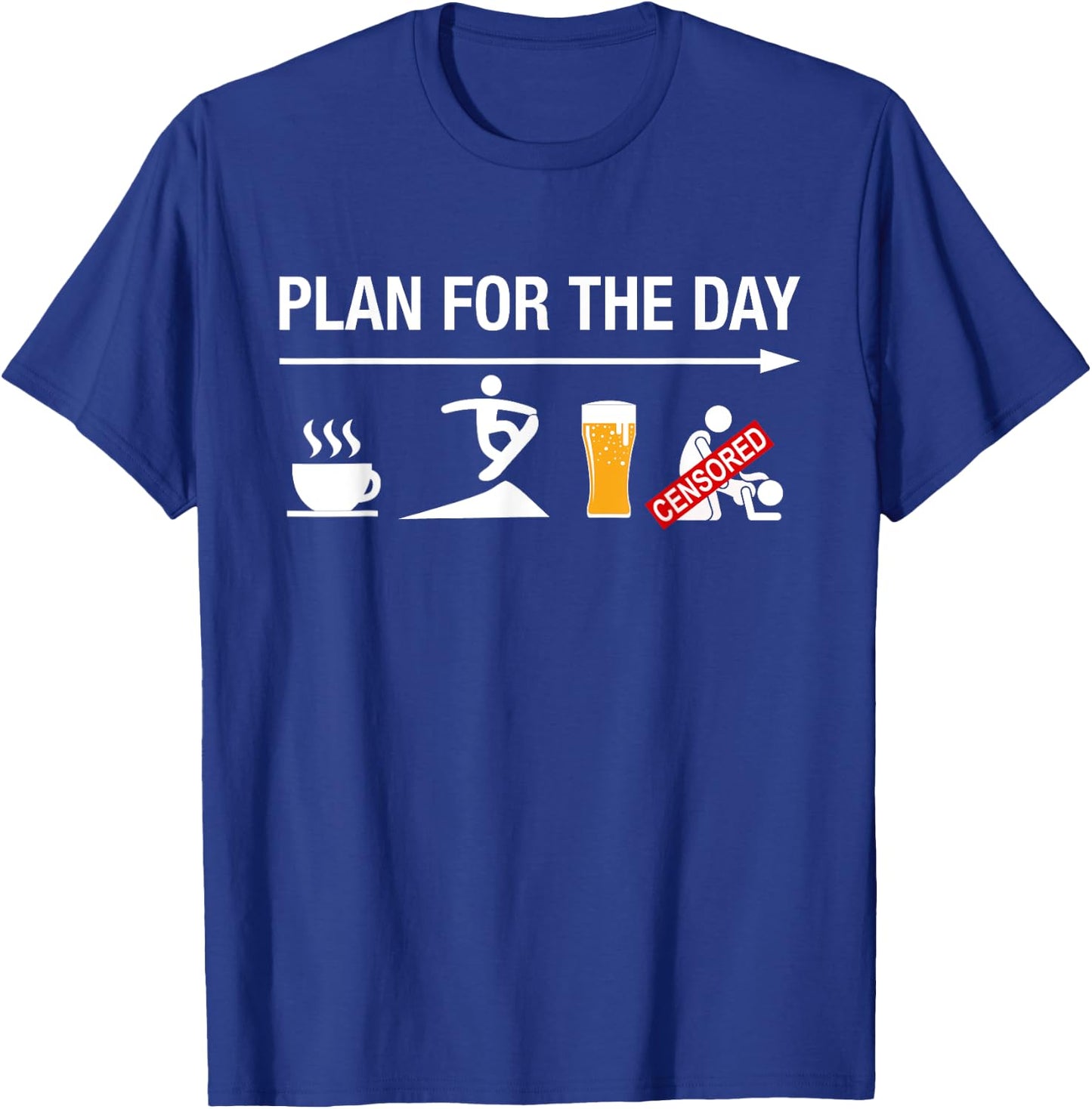Coffee Ride Snowboard Beer Funny Snowboarding Snowboarder T-Shirt - T-Shirt | Royal