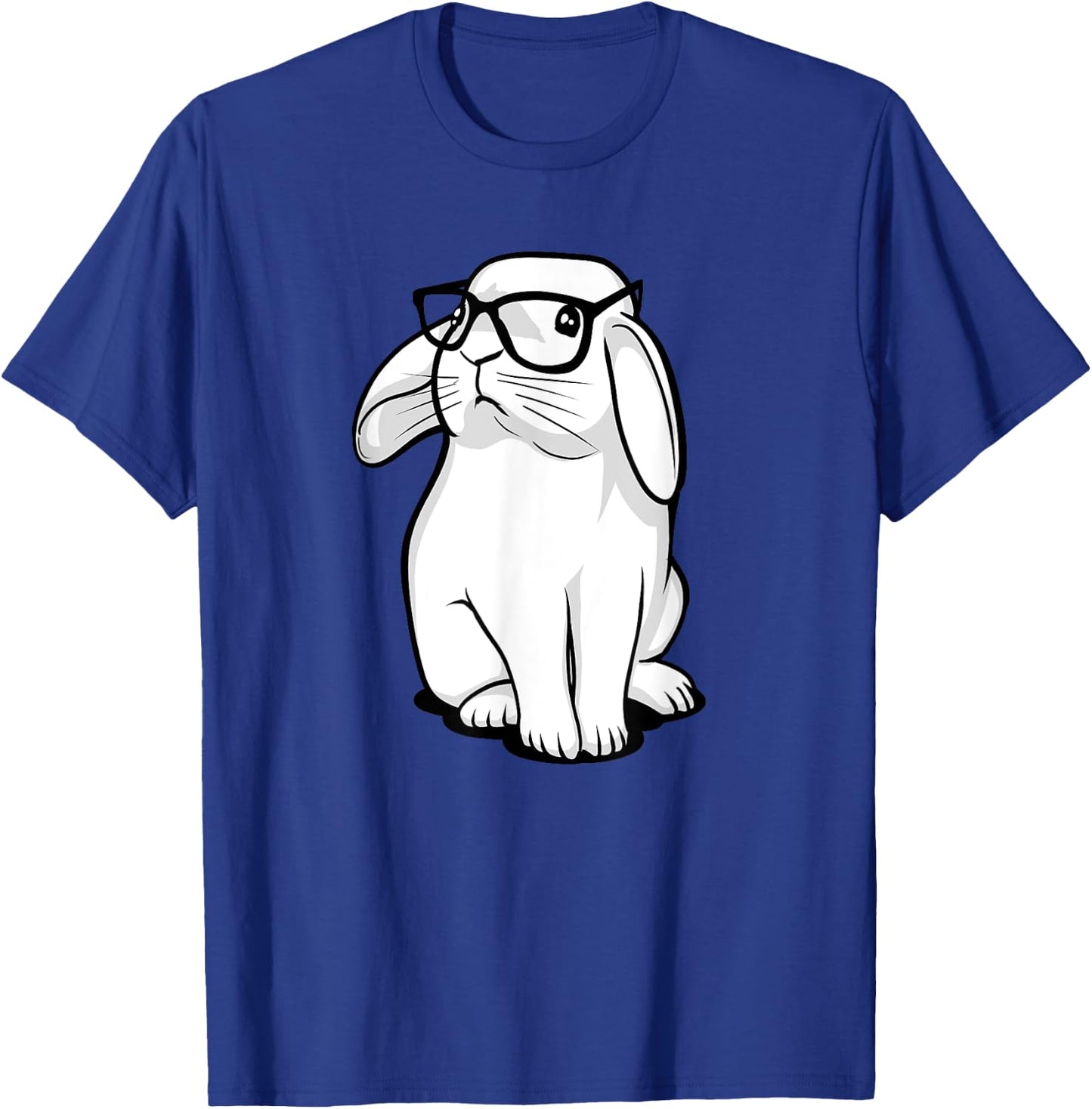 Rabbit Nerdy Geek Bunny With Glasses Kids Girls Boys T-Shirt - T-Shirt | Royal