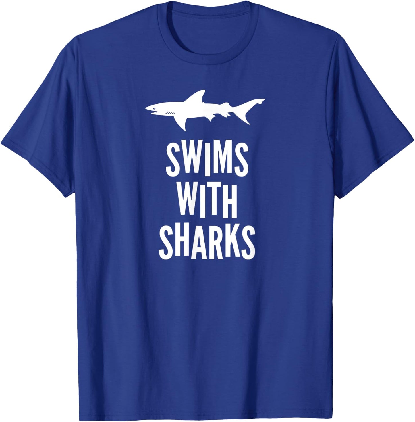 Swims With Sharks T-Shirt - T-Shirt | Royal