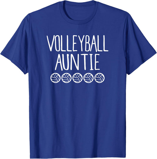 Cute Volleyball Auntie Shirt Sports Shirt T-Shirt - T-Shirt | Royal