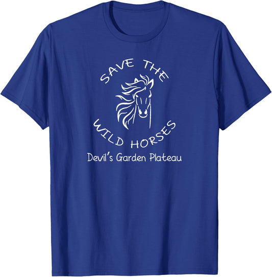 Save The Wild Horses Support Message T-Shirt - T-Shirt | Royal