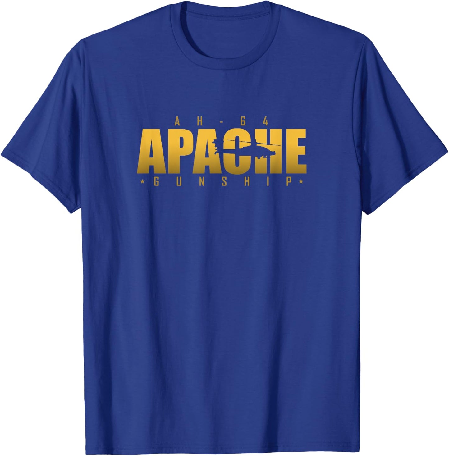 Helicopter Gunship - AH-64 Apache T-Shirt - T-Shirt | Royal