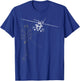 CH-53 Super Stallion Helicopter Line Art T-Shirt - T-Shirt | Royal