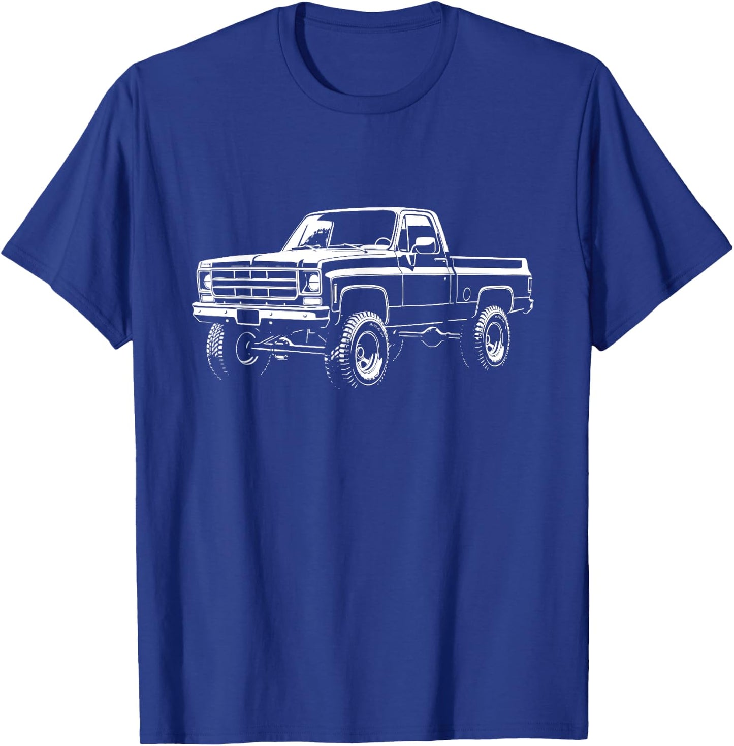 73-87 Squarebody K10 Truck Silhouette Square body 4x4 truck T-Shirt - T-Shirt | Royal