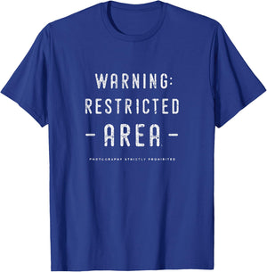 Warning Restricted Area Vintage Warning Sign Gift T Shirt T-Shirt - T-Shirt | Royal