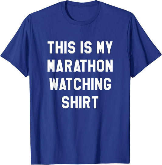 This Is My Marathon Watching Running Spectator Shirt T-Shirt - T-Shirt | Royal