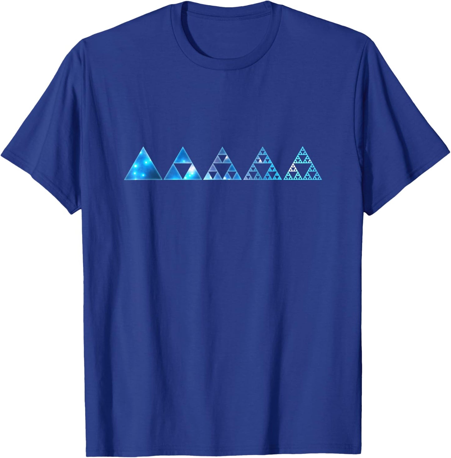 Math Sierpinski Triangles Fractal Geometry Mathematics T-Shirt - T-Shirt | Royal