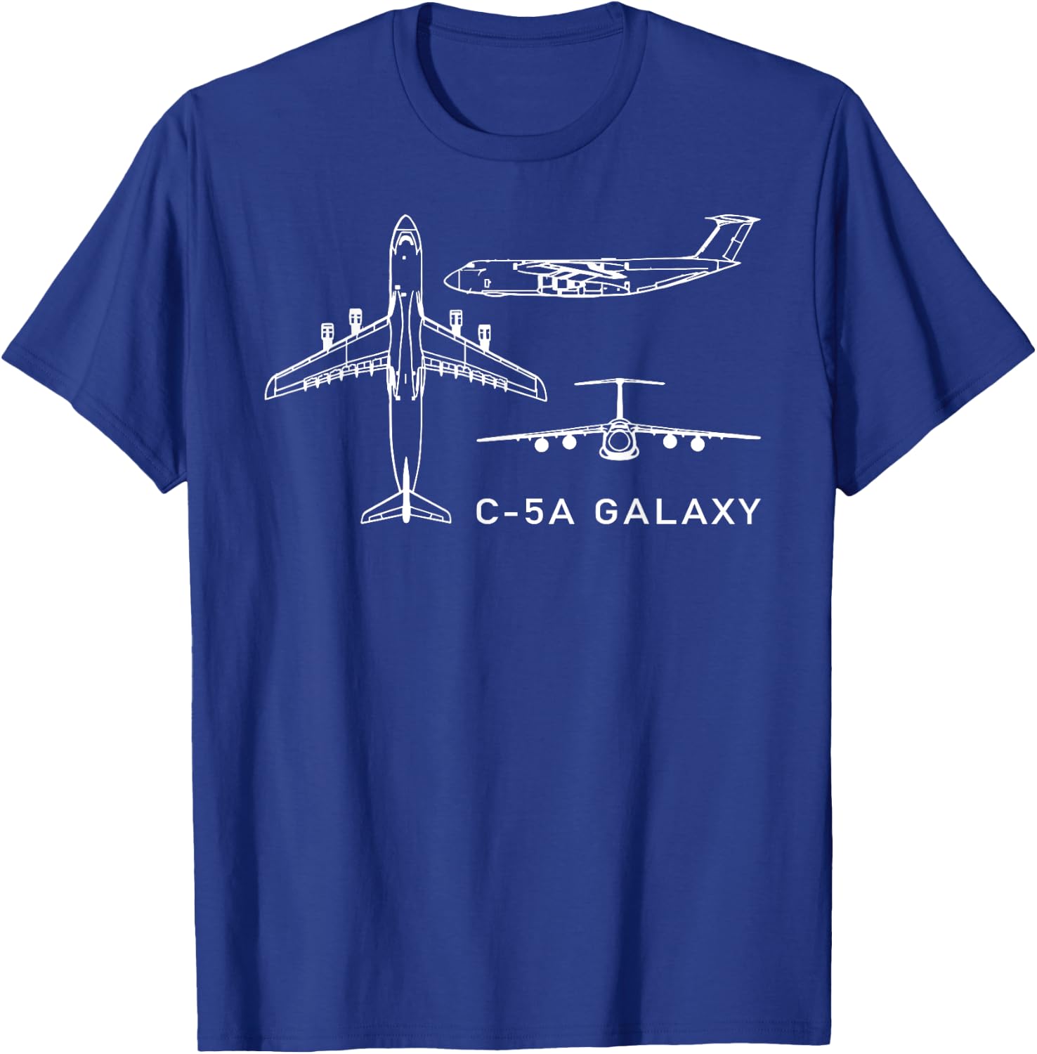 C-5 Galaxy Military Transport Plane Airplane T-Shirt - T-Shirt | Royal