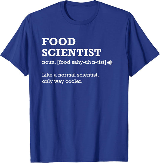 Funny Food Scientist Definition -Adults Black Small T-Shirt - T-Shirt | Royal