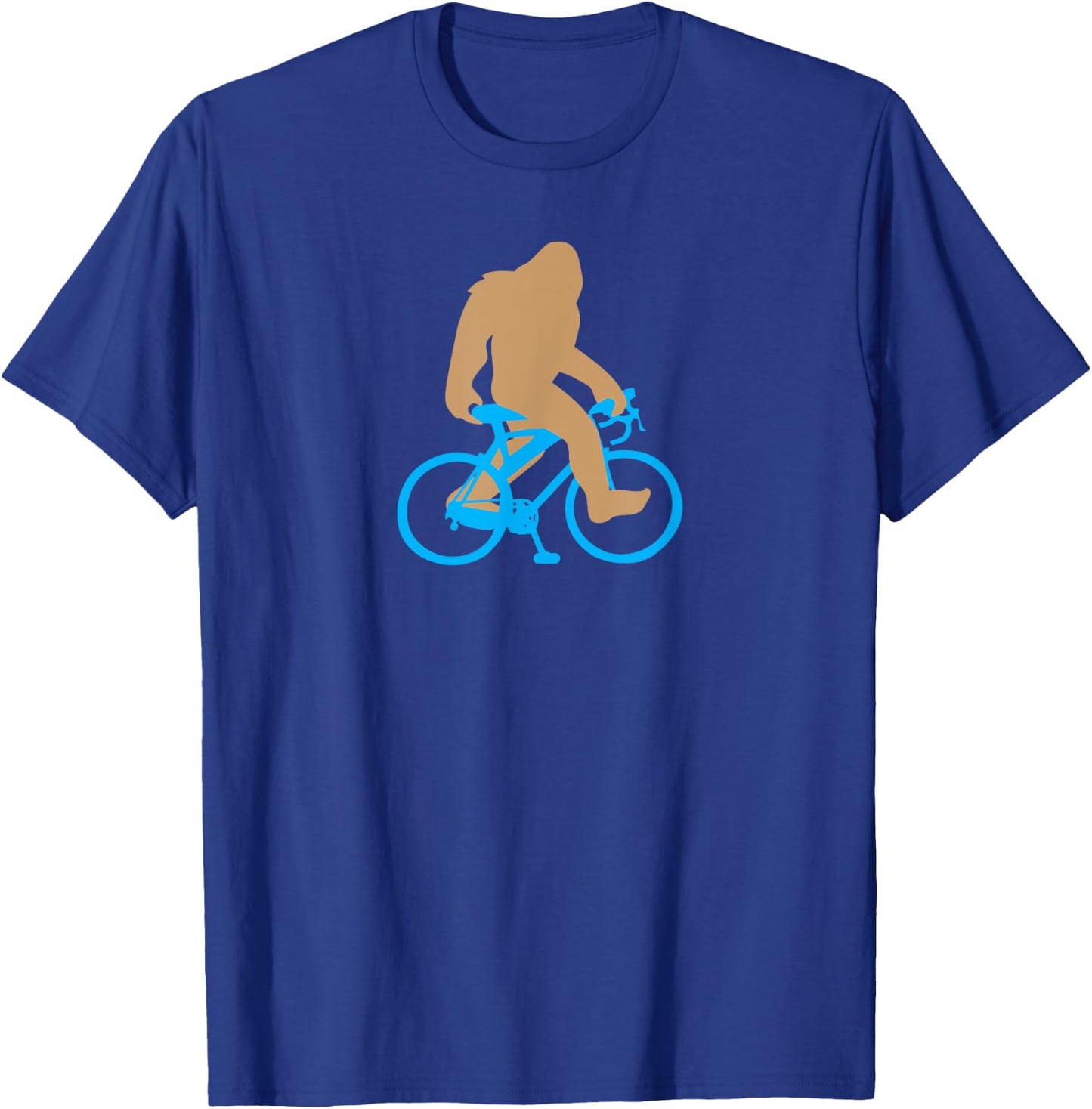 Bigfoot Riding Bicycle Shirt, Funny Cute Sasquatch Bike Gift T-Shirt - T-Shirt | Royal