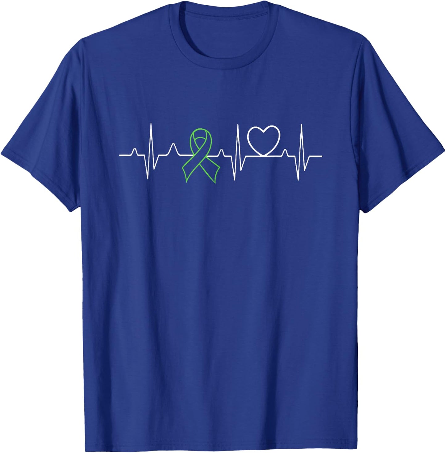 Brain Injury Heartbeat - Brain Injury Awareness Shirt T-Shirt - T-Shirt | Royal