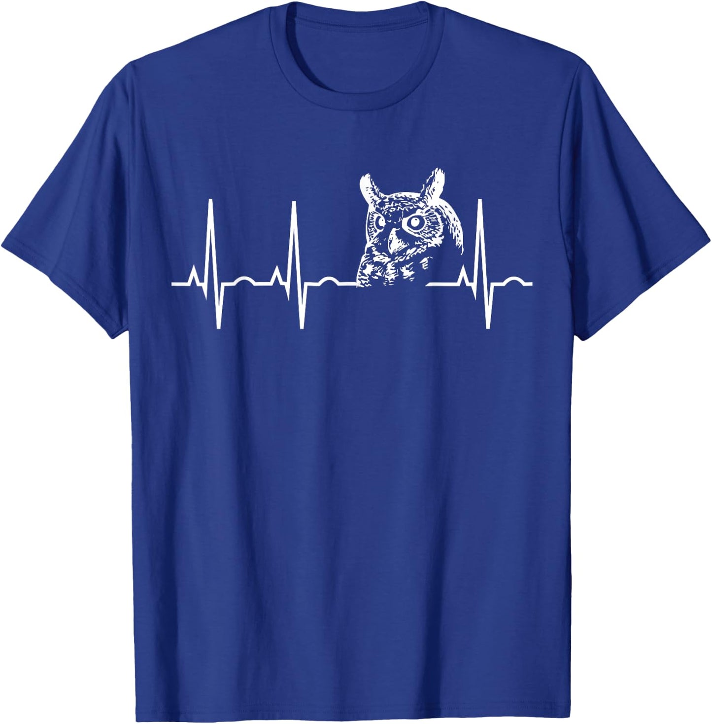 Great Horned Owl Shirt -Owl Lover Heartbeat Gift T-Shirt - T-Shirt | Royal