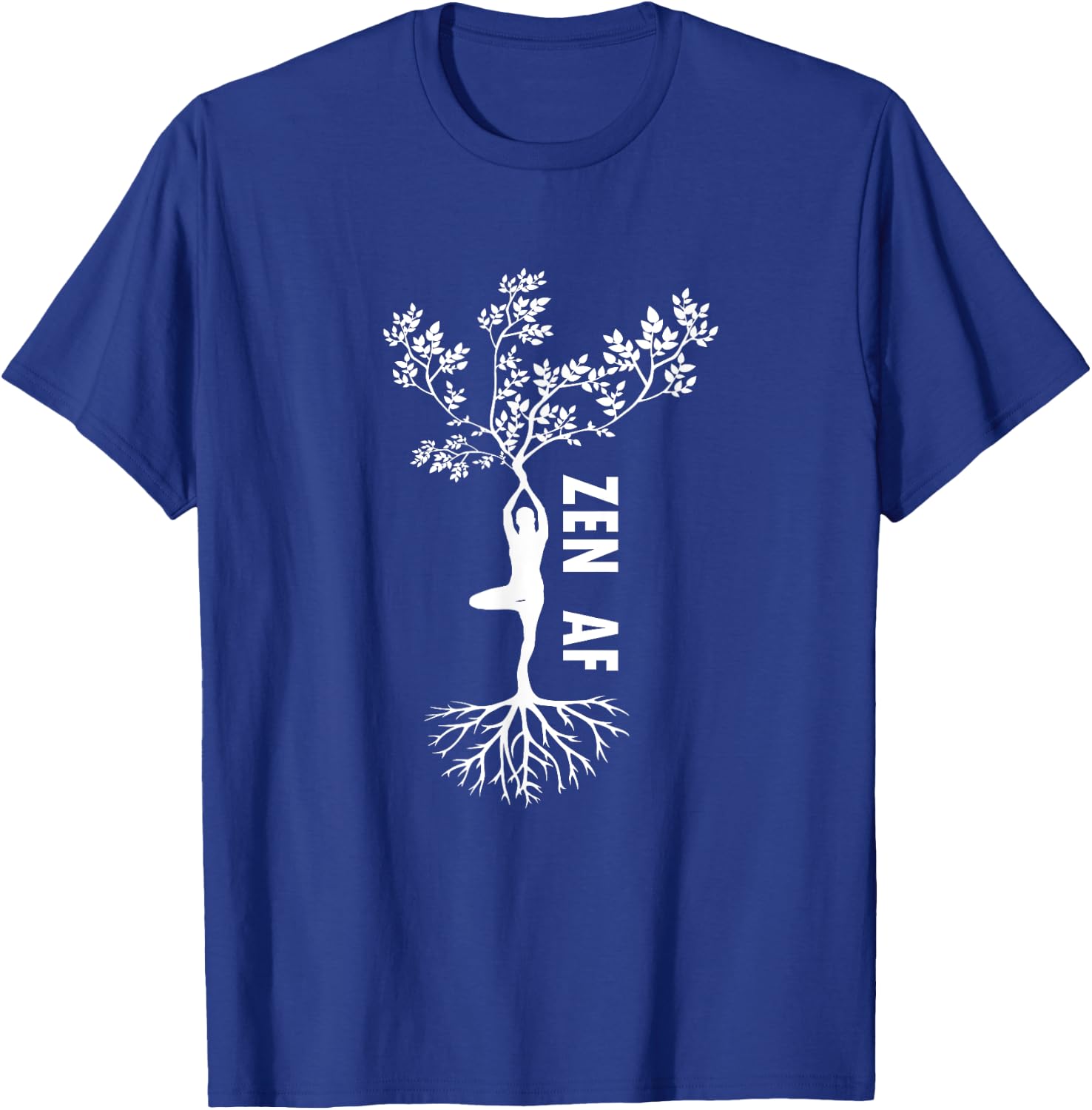 Zen AF Human Tree Cute Funny Yoga Meditation Gift T-Shirt - T-Shirt | Royal