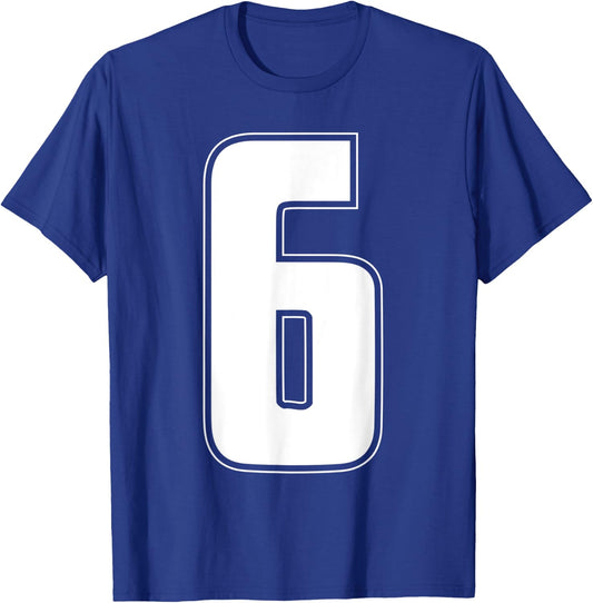 Halloween Group Costume #6 Sports Jersey Number 6 6th Bday T-Shirt - T-Shirt | Royal