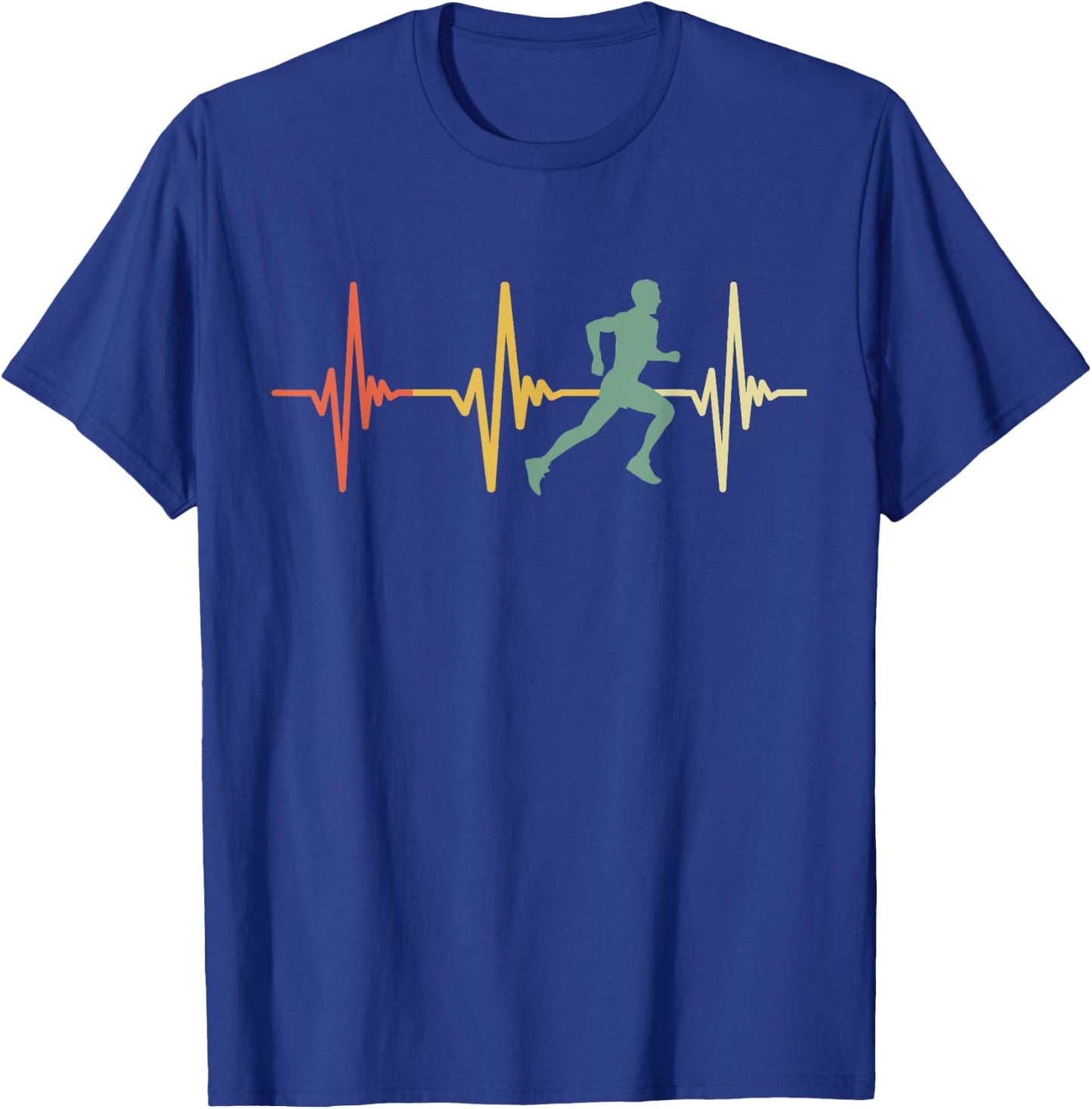 Cross Country Shirt Retro Heartbeat Running Runner T-Shirt - T-Shirt | Royal
