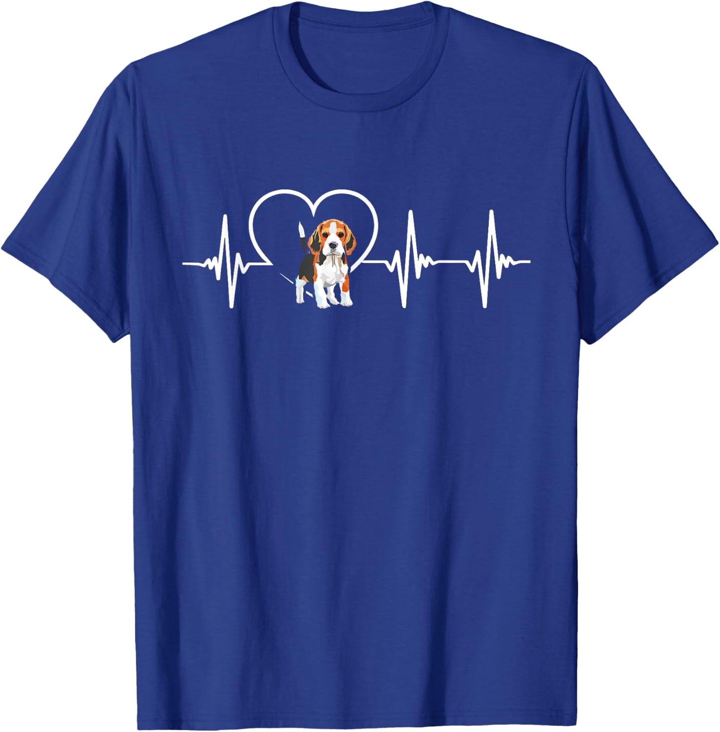 Beagle Heartbeat Love Beagle T-Shirt - T-Shirt | Royal