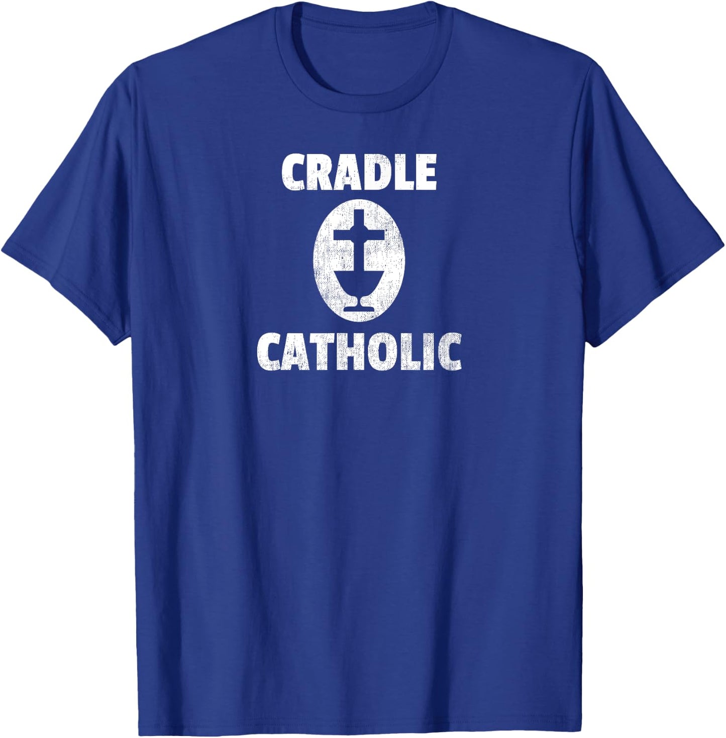 Cradle Catholic Vintage Chalice & Cross T-Shirt - T-Shirt | Royal