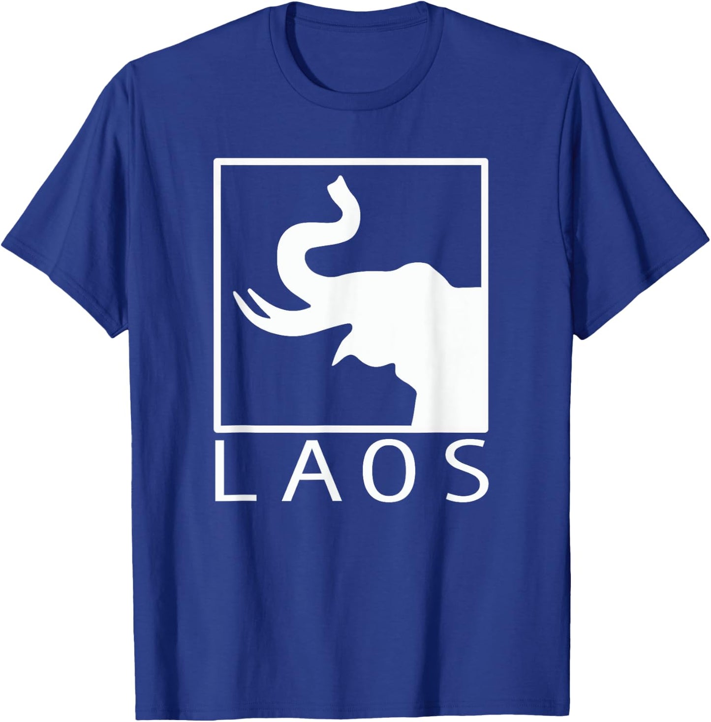 LAOS Boxed Typography | Laotian | Sabaidee | Lao Flag T-Shirt - T-Shirt | Royal