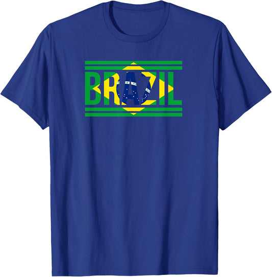Brazil - Brazilian Flag Shirt | Sports Soccer Football Gift T-Shirt - T-Shirt | Royal
