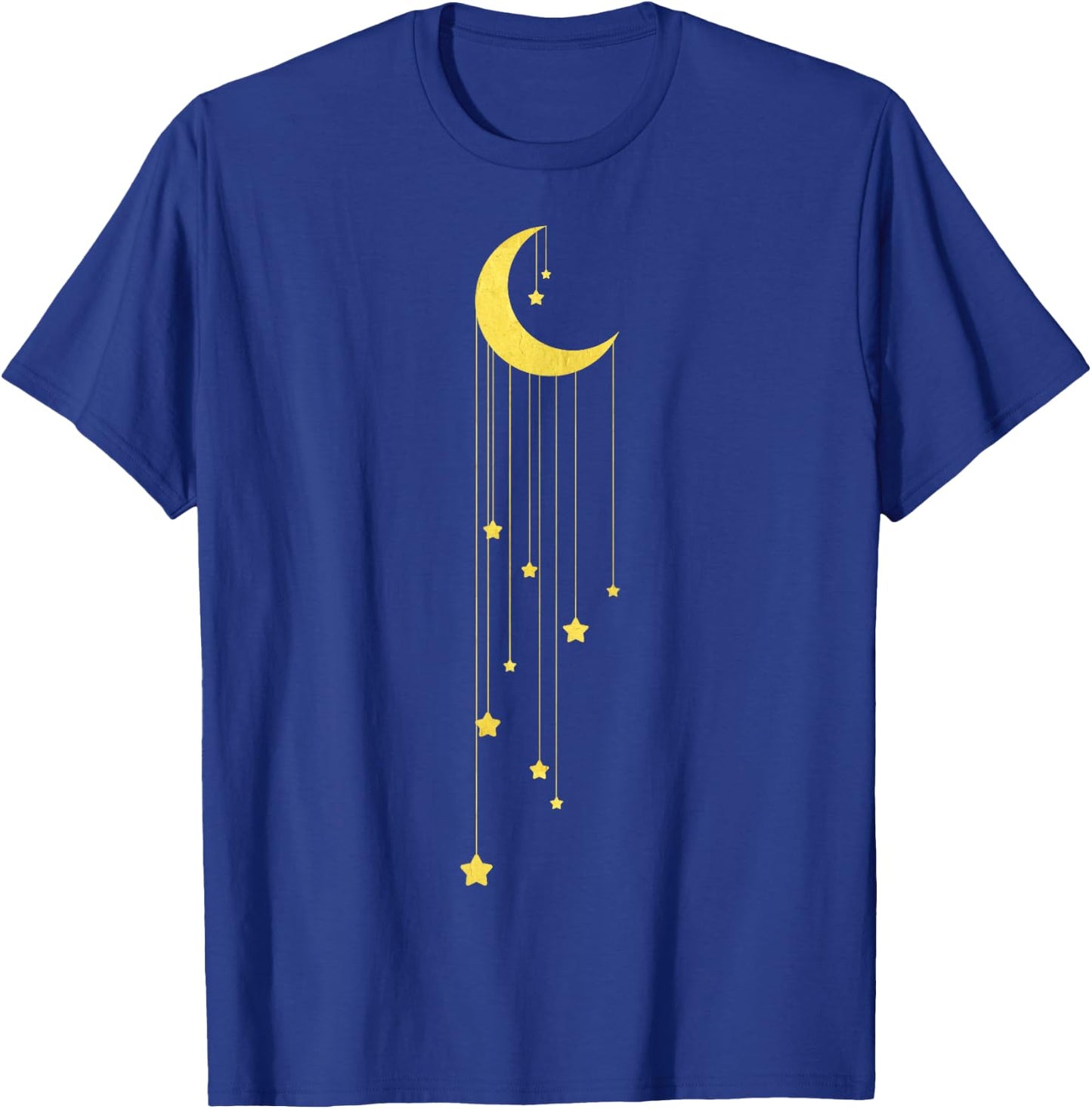 Gold Moon And Falling Stars Graphic T-Shirt - T-Shirt | Royal