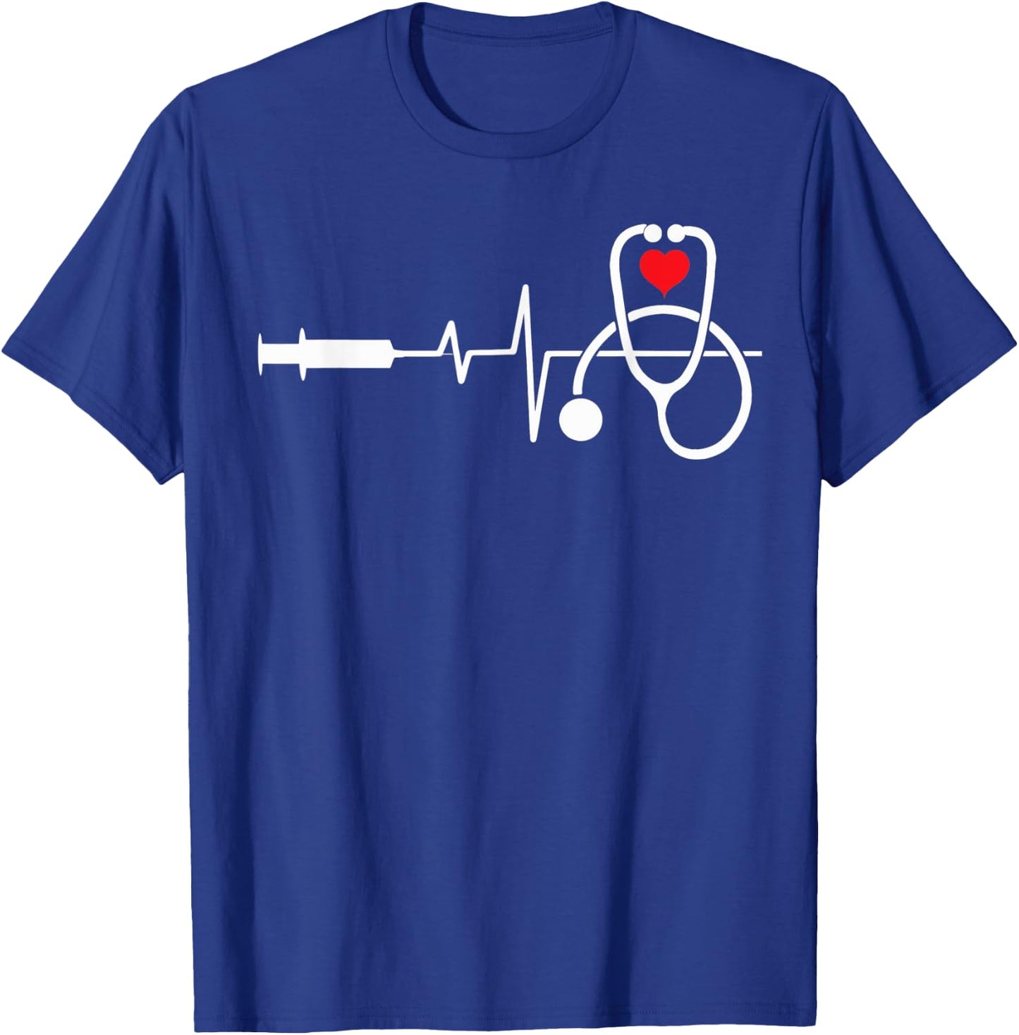 Funny Heart Beats Nurse Nursing Medical Men woman T-Shirt - T-Shirt | Royal
