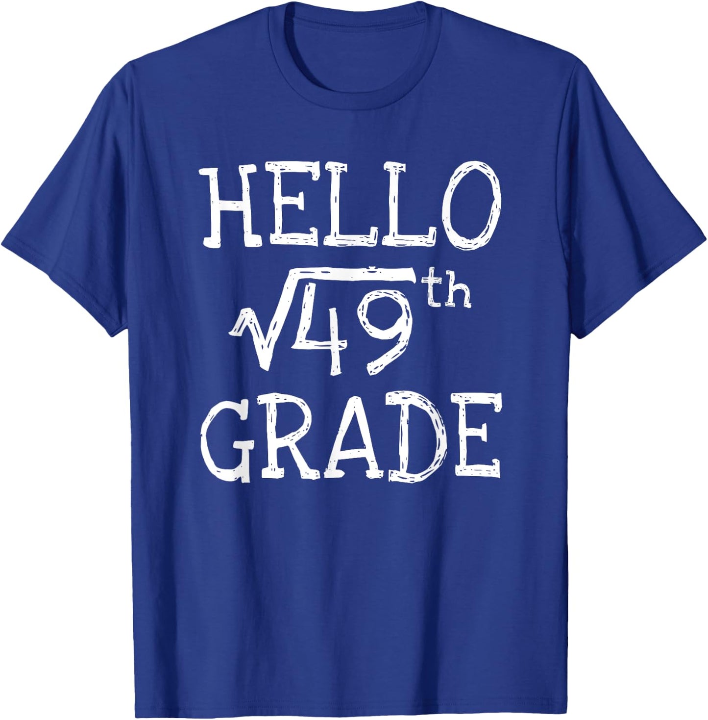 Back to school 7th Grade Square Root of 49 math kids teacher T-Shirt - T-Shirt | Royal