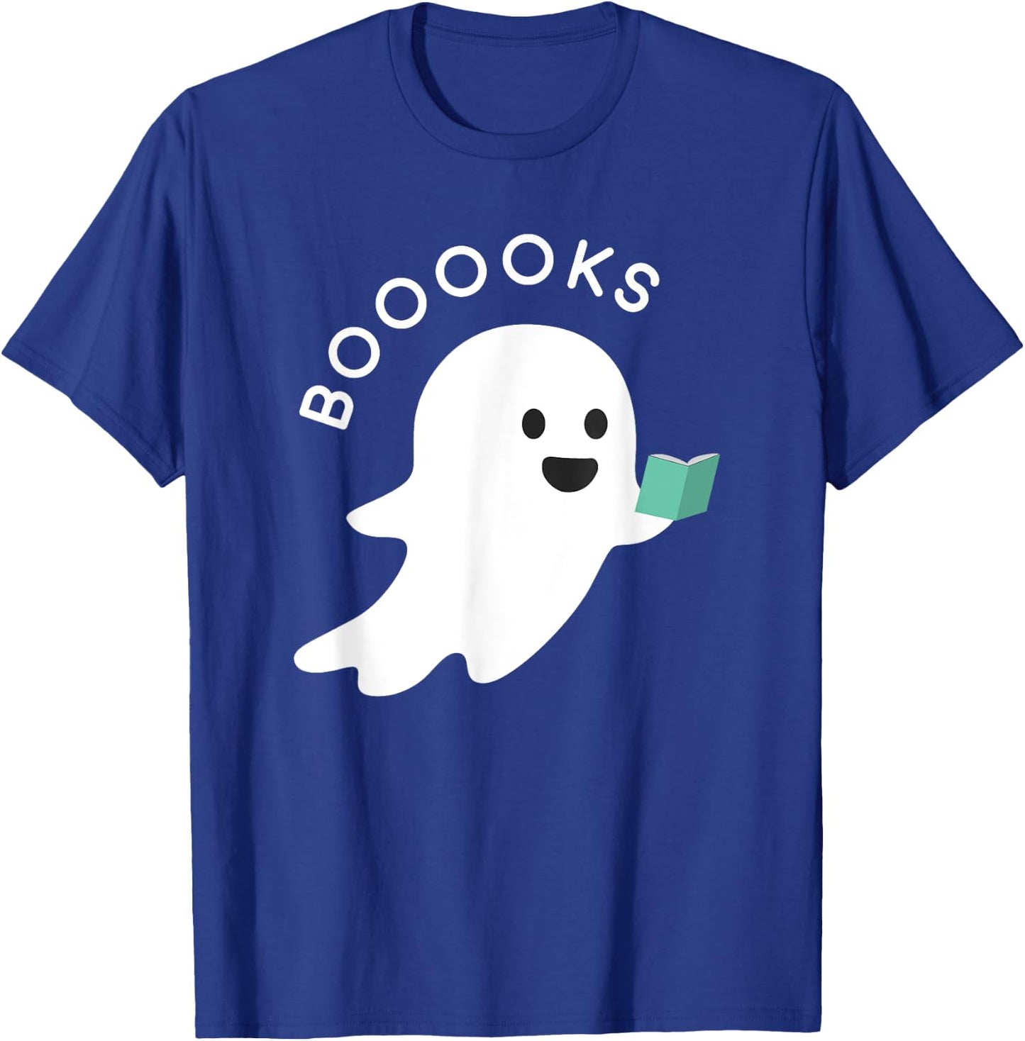 Booooks Ghost Reading Books Halloween T-Shirt - T-Shirt | Royal