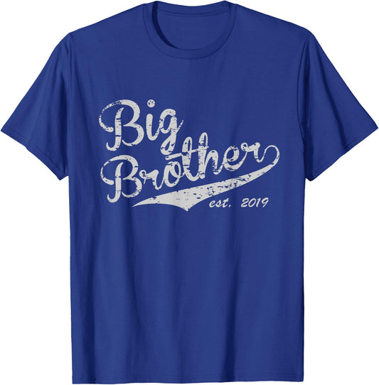 Big Brother Est. 2019 Vintage Style - Adult & Youth Size T-Shirt - T-Shirt | Royal
