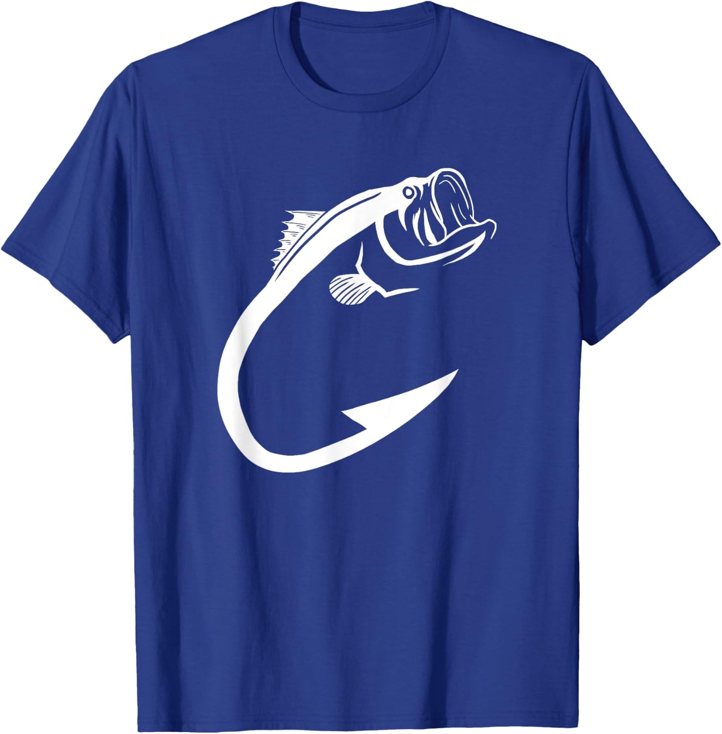 Fish Hook Minimal Art Cool Fishing Lover Art Lover Gift T-Shirt - T-Shirt | Royal