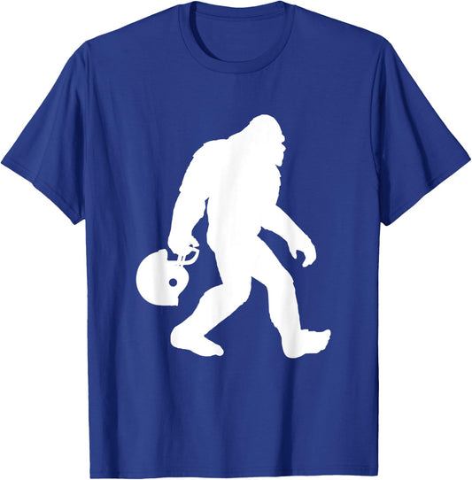 Funny Bigfoot Football Fan Gift Sunday Football Lovers T-Shirt - T-Shirt | Royal