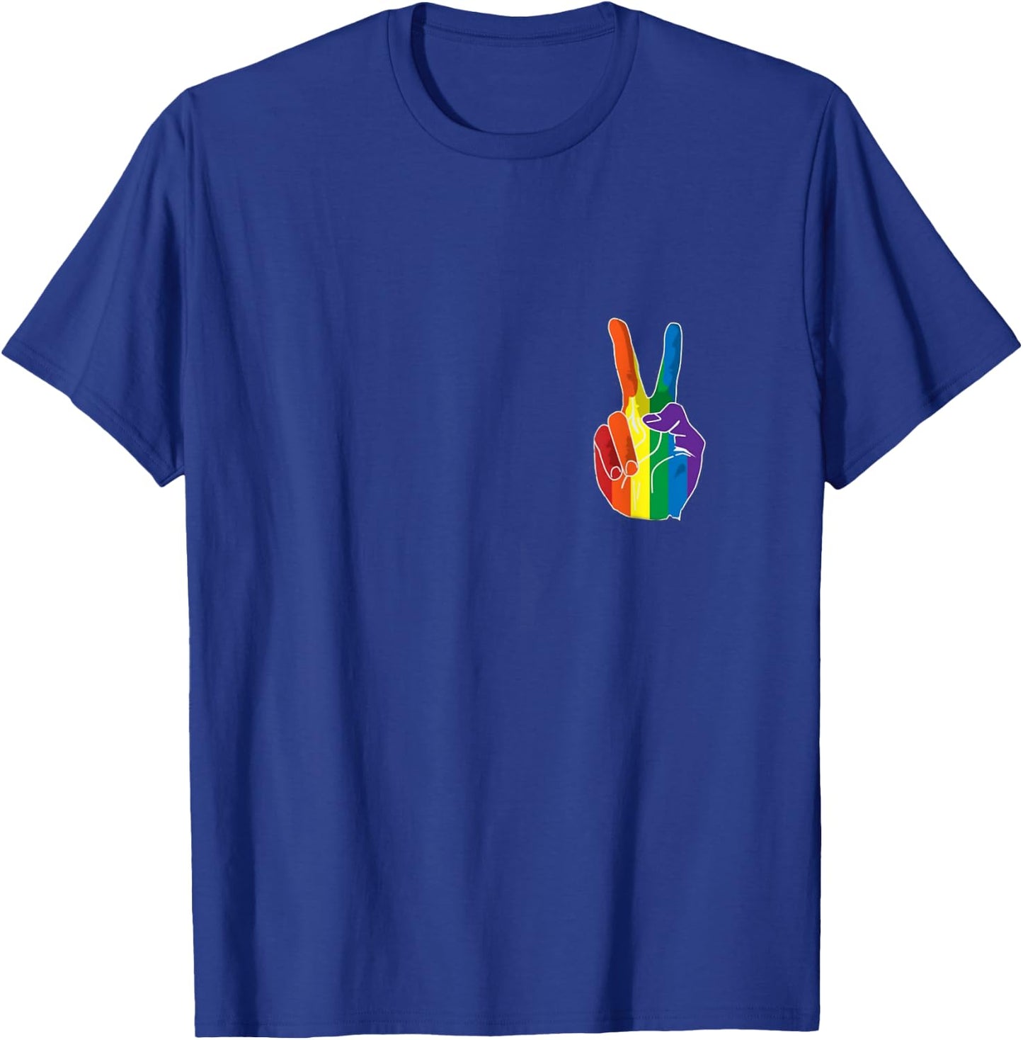 Pride Peace Sign Rainbow T-Shirt - T-Shirt | Royal
