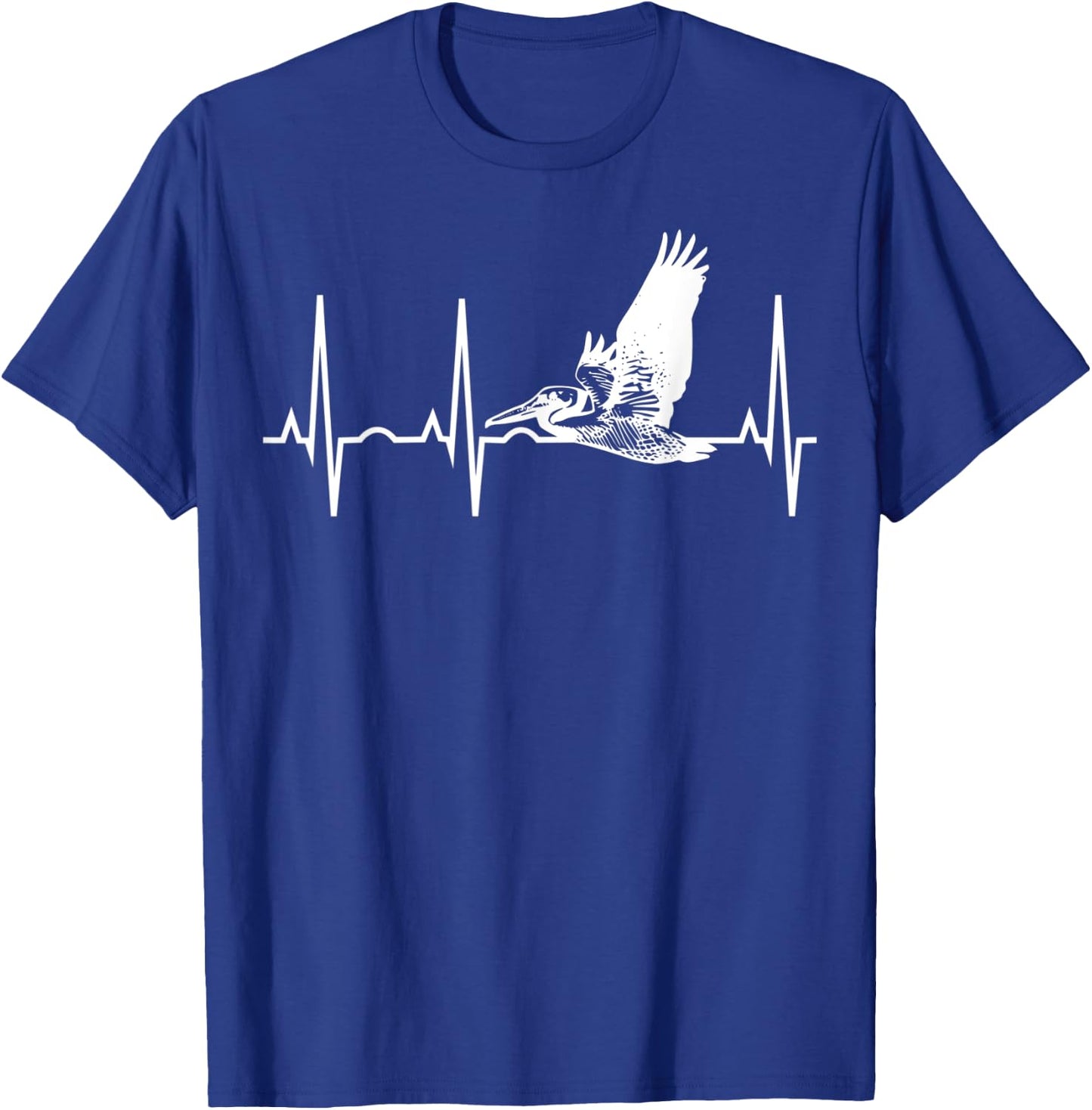 Pelican Heartbeat Shirt - Best Pelican for Birders T-Shirt - T-Shirt | Royal