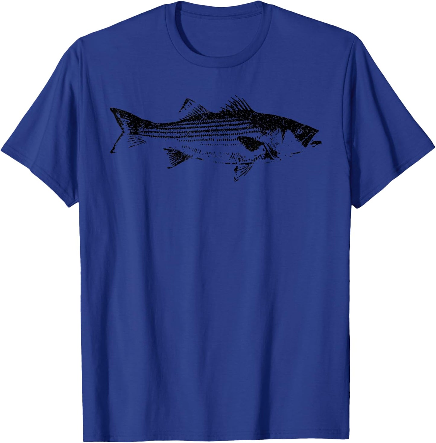 Striper Fishing Shirt // Striped Bass Lucky Fishing T-Shirt - T-Shirt | Royal
