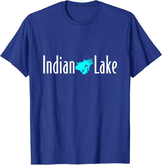 Minimalist Indian Lake - Ohio T-Shirt - T-Shirt | Royal