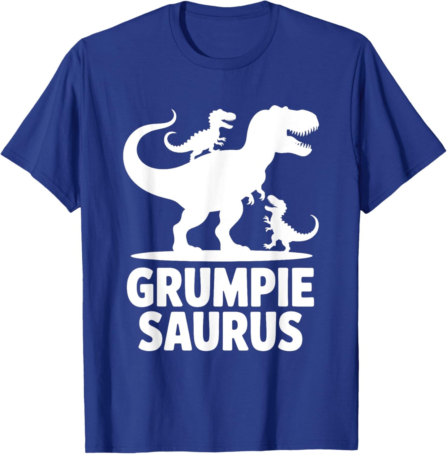 Grumpie Saurus Dinosaur Grandpa Of Two Grandkids Dino Family T-Shirt - T-Shirt | Royal