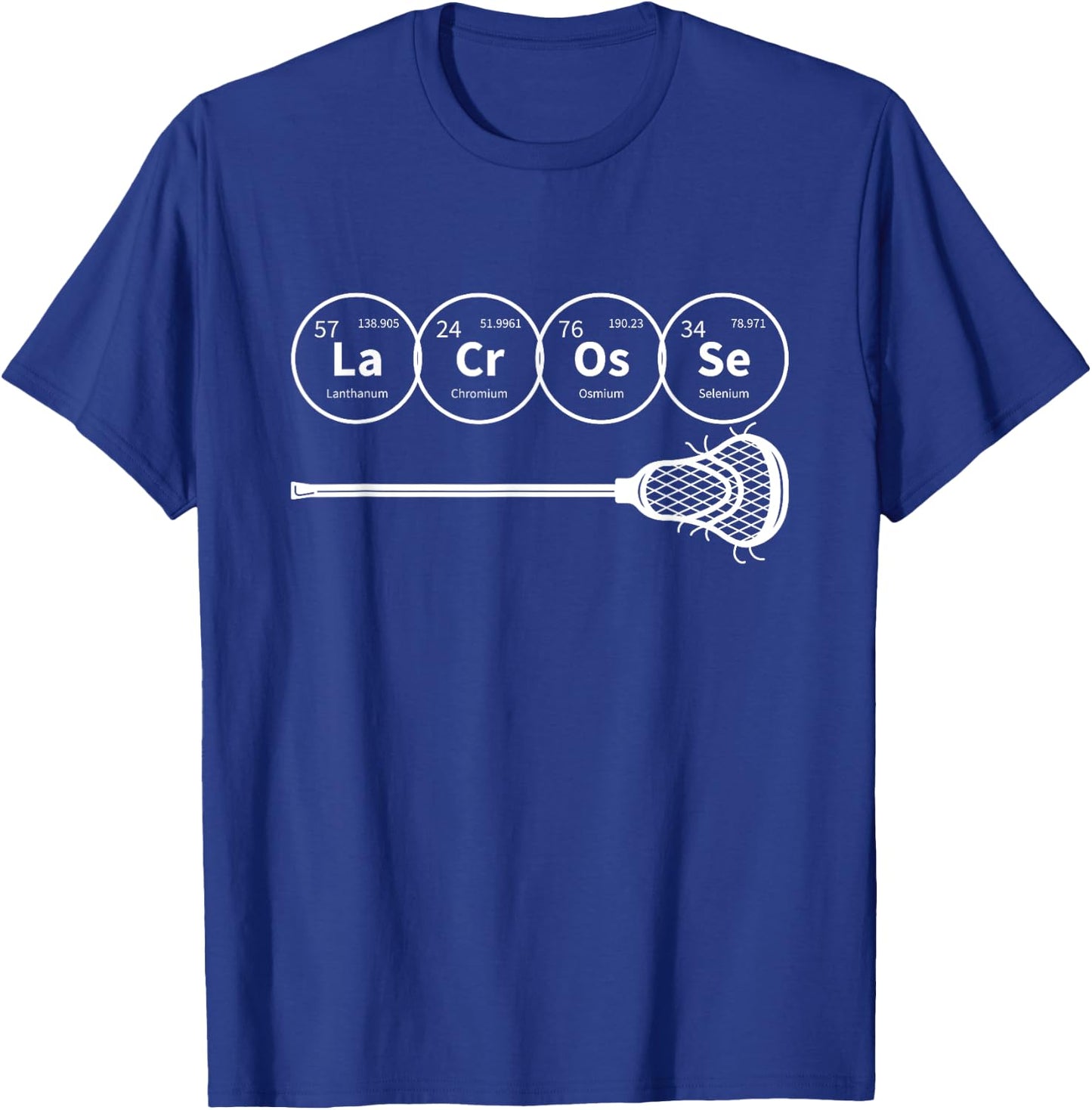 Lacrosse Periodic Table of Elements Chemistry Gift T-Shirt - T-Shirt | Royal
