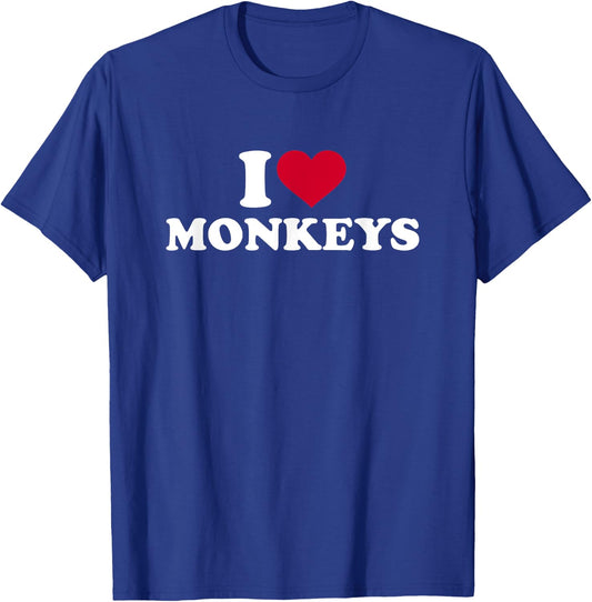 I love monkeys T-Shirt - T-Shirt | Royal