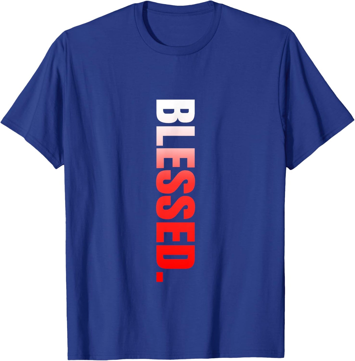 Red Blessed. Vertical Red Color Graphic T-Shirt - T-Shirt | Royal