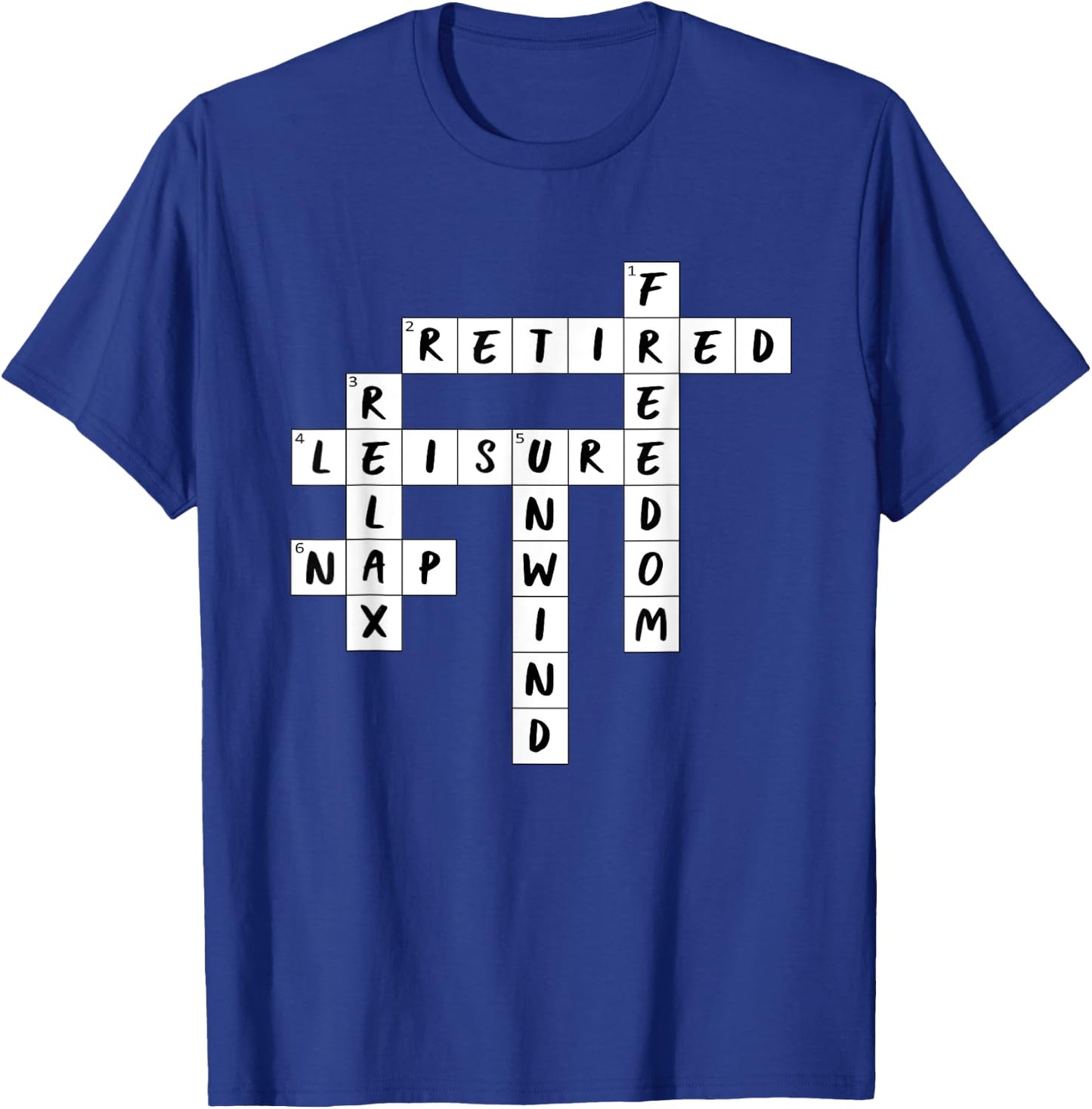 Retirement Crossword Puzzle T-Shirt - T-Shirt | Royal