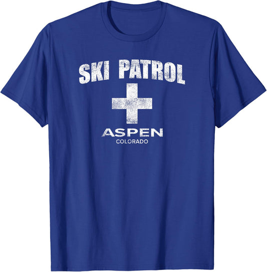 Official Aspen Colorado Vintage Style Ski Patrol T-Shirt - T-Shirt | Royal