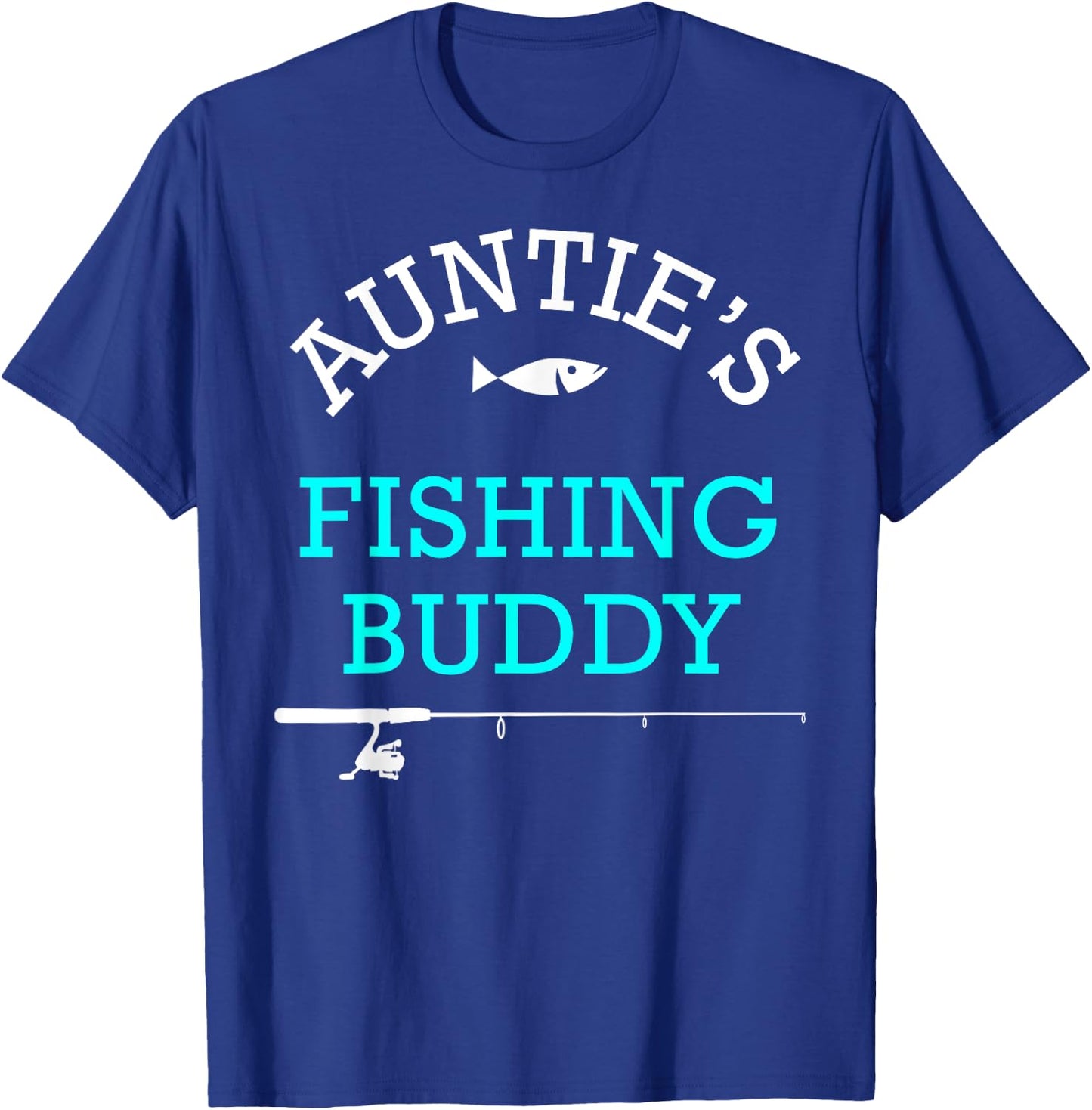 Aunties Fishing Buddy Shirt Cute Kids Gift T-Shirt - T-Shirt | Royal
