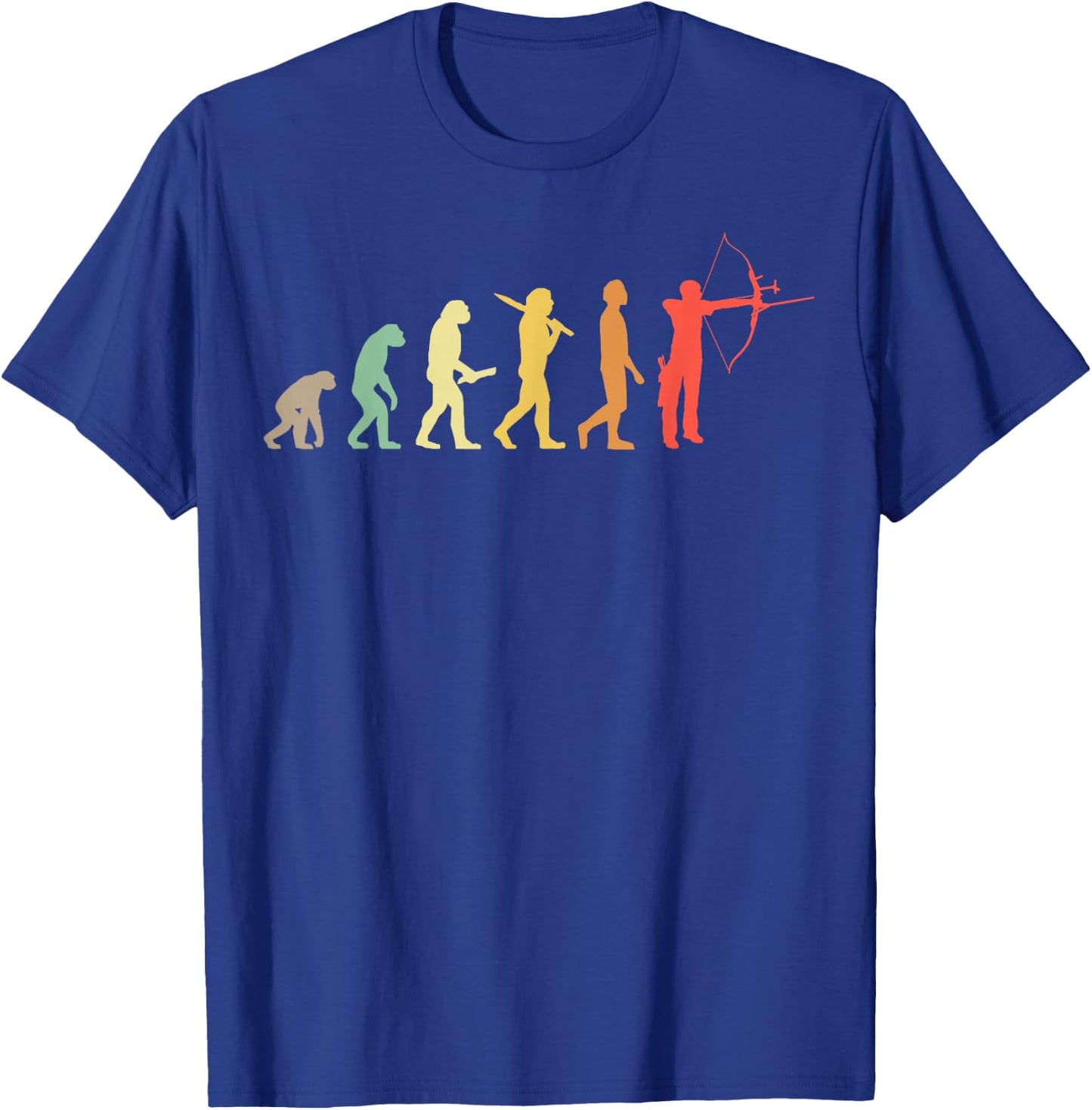 Retro Archery Evolution Gift Archers T-Shirt - T-Shirt | Royal