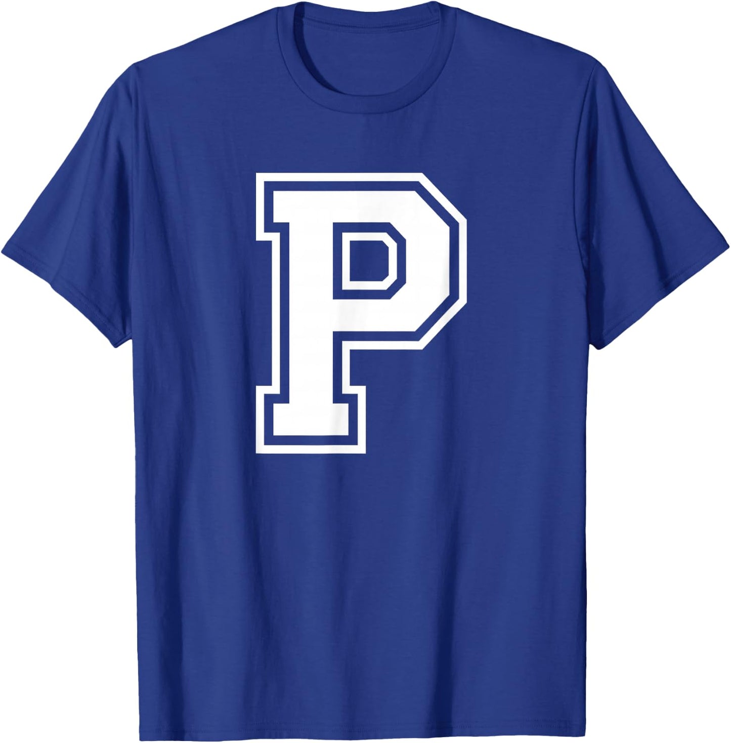 Letter P Name Initial Varsity Alphabet Monogram T-Shirt - T-Shirt | Royal
