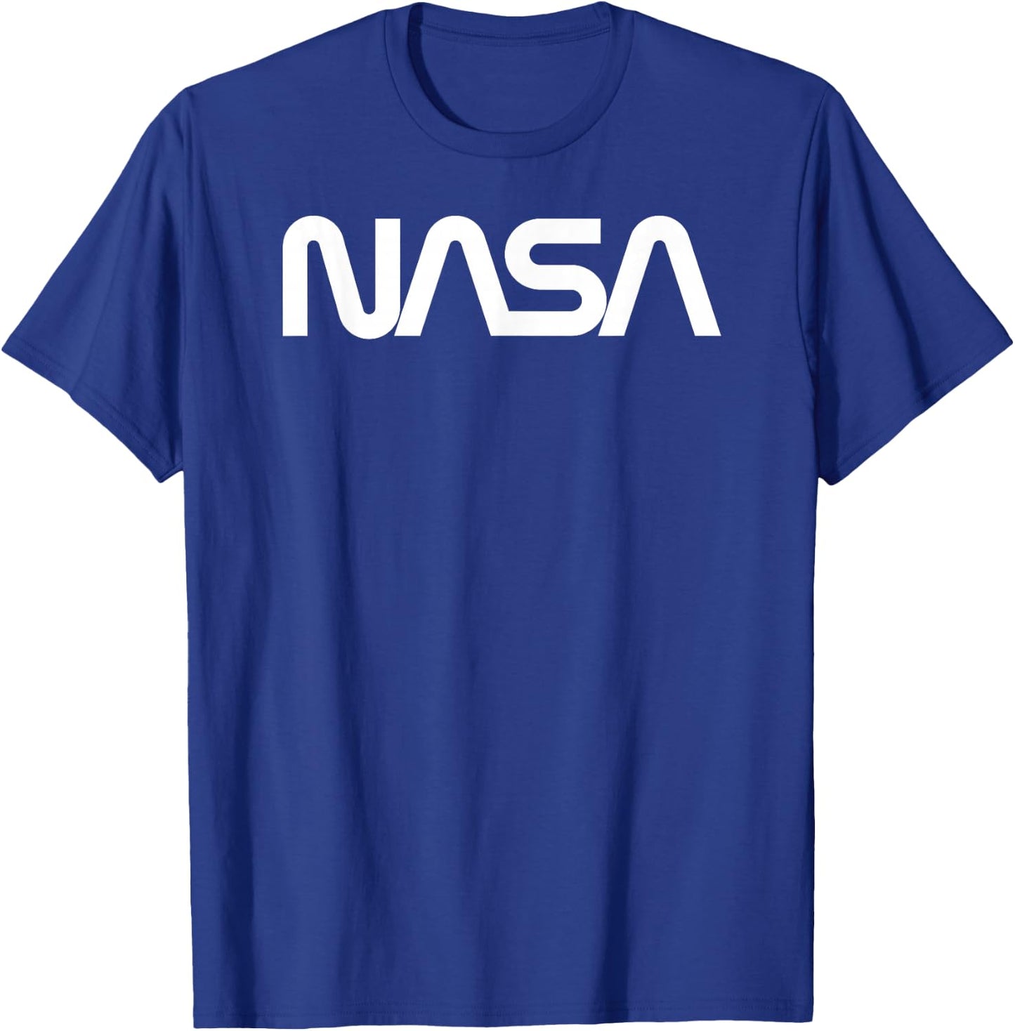 NASA Worm Logo White Vintage Space Exploration T-Shirt - T-Shirt | Royal