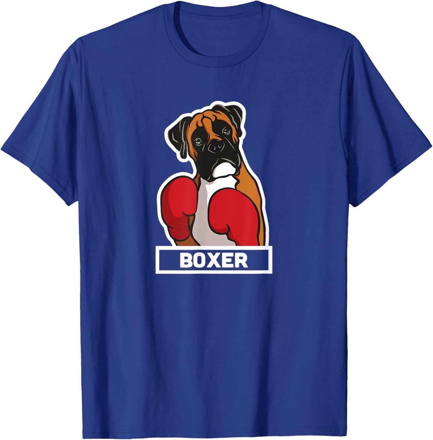 Boxer Dog Boxing Gloves Funny Boxing Women Kids T-Shirt - T-Shirt | Royal